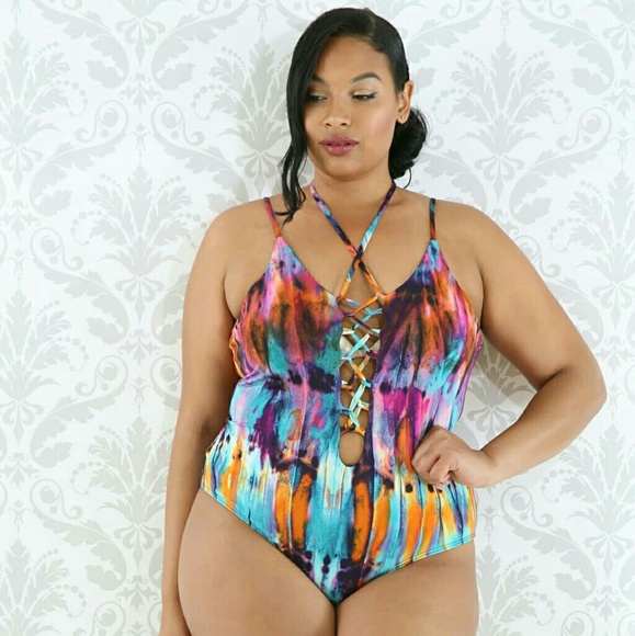 Colorful Dye Robe Swim Set - Picture 2 of 4
